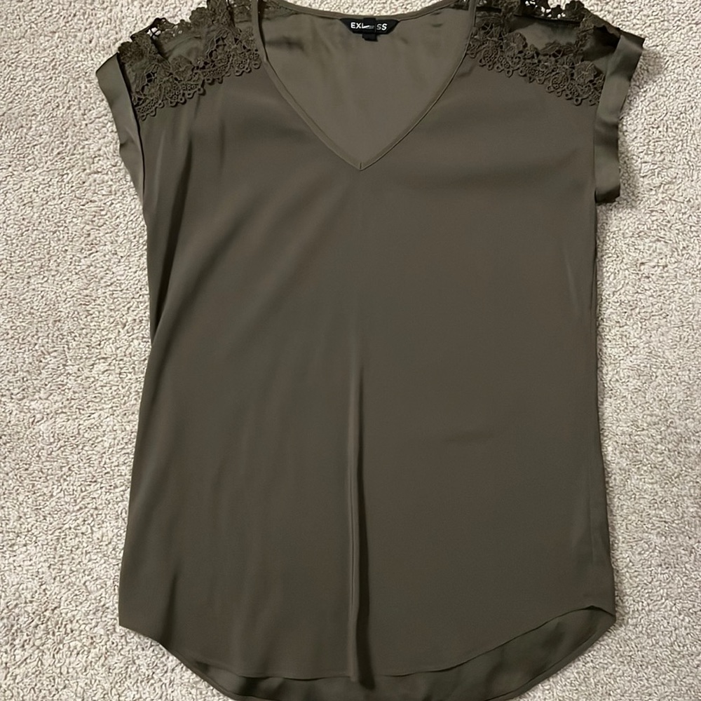 Express Olive Green Blouse